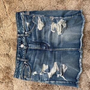 American Eagle Outfitters Distressed Denim Mini Skirt